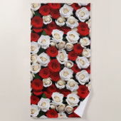 Serviette De Plage RosesRougesEtBlanches (Devant)