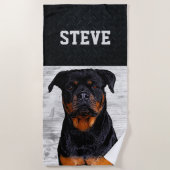 Serviette De Plage Rottweiler Chien Nom animal Cool Chien robuste Chi (Devant)