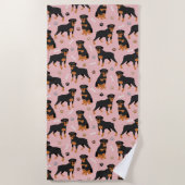 Serviette de plage Rottweiler Dog Bones and Paws B (Devant)