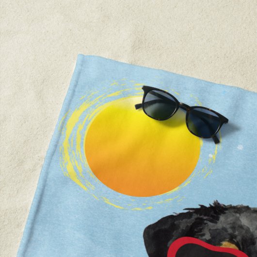 Serviette De Plage Rottweiler été (En situation)