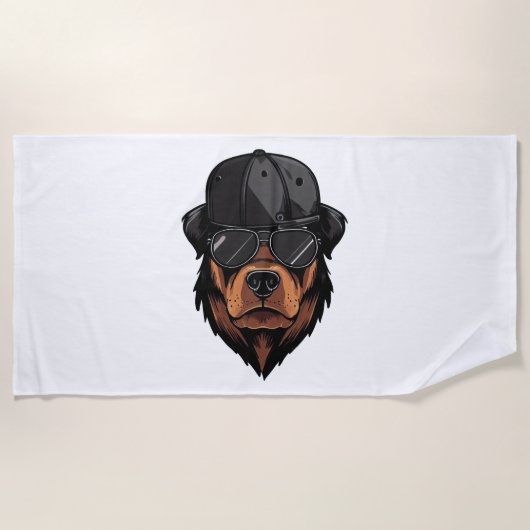 Serviette De Plage Rottweiler Gangster (Devant)