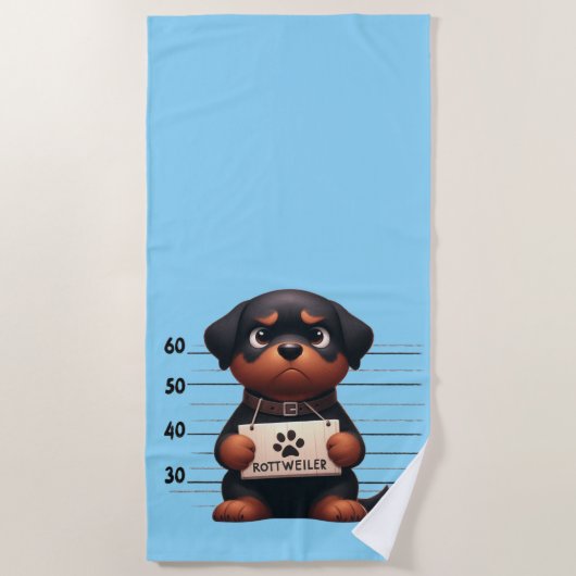 Serviette De Plage Rottweiler vilain (Devant)
