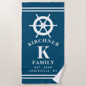 Serviette De Plage Roue de Bateau de Navigation Capitaine de Bateau N (Devant)