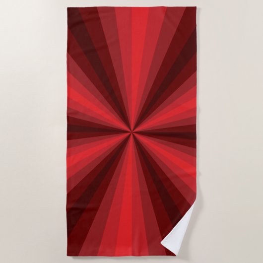 Serviette de plage rouge à illusion d'optique (Devant)