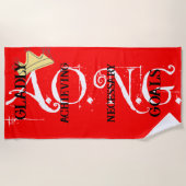 Serviette de plage rouge A.O.N.G. (Devant)