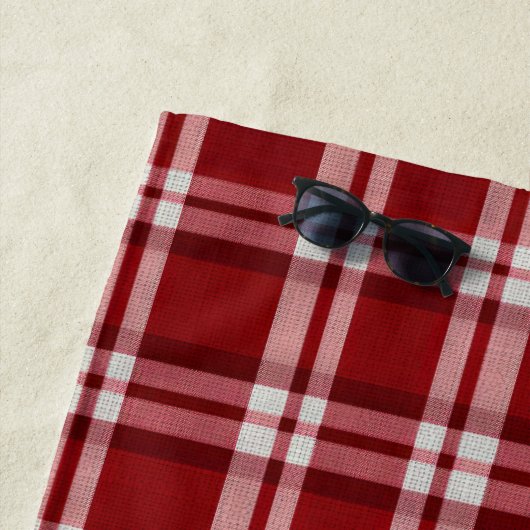 Serviette De Plage Rouge blanc (En situation)