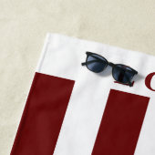 Serviette de plage - Rouge&Blanc (En situation)