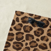 Serviette De Plage Rouge Luxe avec Impression Léopard (En situation)