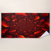 Serviette De Plage Rouge noir Pétale (Devant)