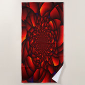 Serviette De Plage Rouge noir Pétale (Devant)