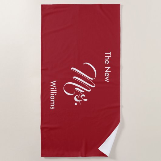 Serviette De Plage Rouge nommé fait sur commande la nouvelle (Devant)