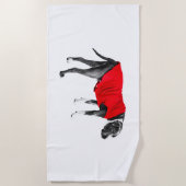 Serviette De Plage Rouge Rivage, Marche Décontractée (Devant)