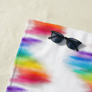 Serviette De Plage Rouge rose bleu violet jaune vert moderne coloré