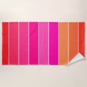 Serviette De Plage Rouge, rose et orange (Devant)