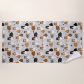 Serviette de plage Rough Collie Paws et Bones Beac (Devant)