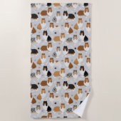 Serviette de plage Rough Collie Paws et Bones Beac (Devant)