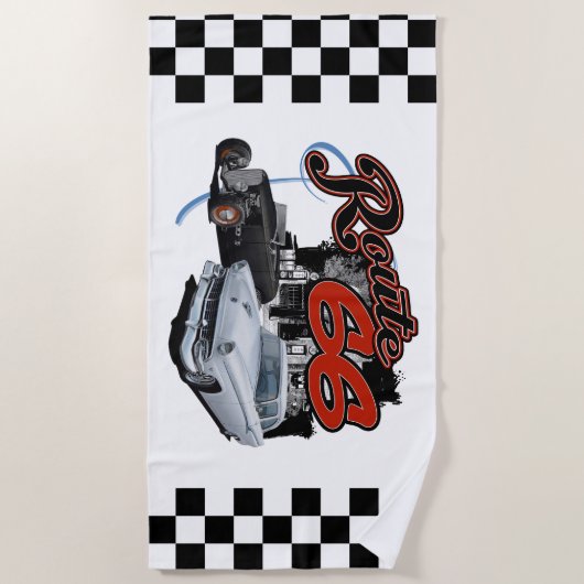 Serviette De Plage Route 66 Classique (Devant)