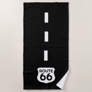 Serviette De Plage Route 66 panneau d'autoroute personnalisé drôle de