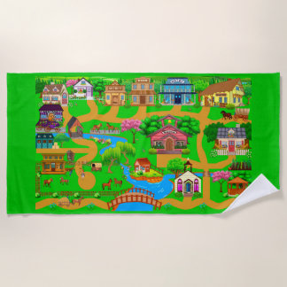 Serviette De Plage Route de la Vieille Ville pour voitures