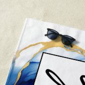 Serviette De Plage Royal Blue Yellow Gold Élégant (En situation)