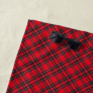 Serviette De Plage Royal Stewart tartan rouge noir plaid