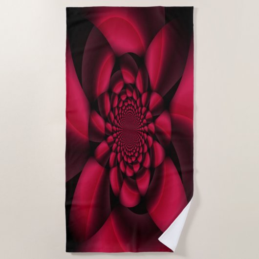 Serviette De Plage Ruby Red Petal noir (Devant)