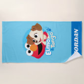 Serviette De Plage Rue Sésame | Badge Elmo & Tango (Devant)