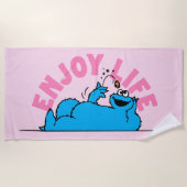 Serviette De Plage Rue Sésame | Cookies Monster Enjoy Life (Devant)