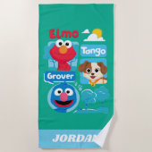 Serviette De Plage Rue Sésame | Elmo, Tango, & Grover Park Graphic (Devant)