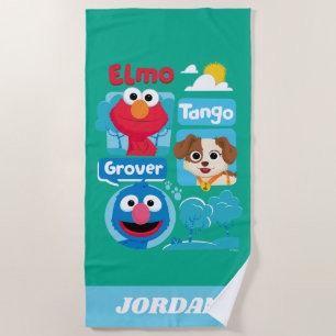 Serviette De Plage Rue Sésame Elmo, Tango, & Grover Park Graphic