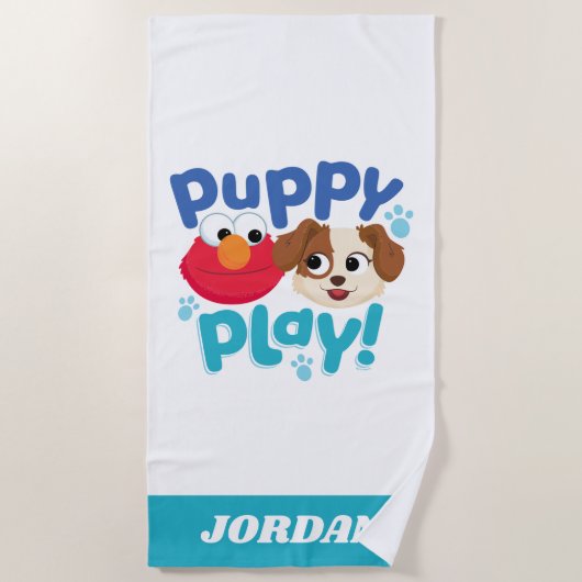 Serviette De Plage Rue Sésame | Puppy Play Elmo & Tango (Devant)