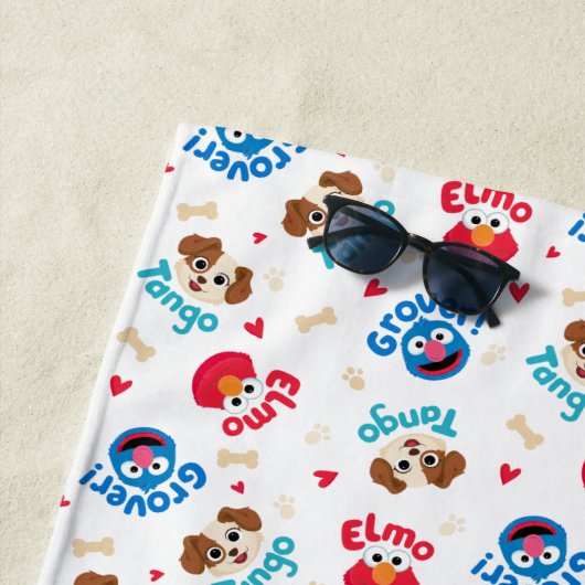 Serviette De Plage Rue Sésame | Tango, Elmo et Motif Grover (En situation)