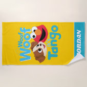 Serviette De Plage Rue Sésame | Woof Woof It's Tango & Elmo (Devant)