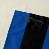 Serviette De Plage Rugby Noir Et Bleu (En situation)