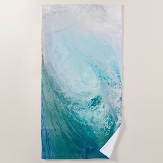 Serviette De Plage Rupture bleue fraîche de vague de l'océan (Devant)