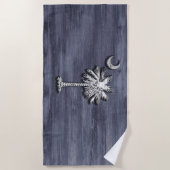 Serviette De Plage Russe Caroline du Sud Palmetto et Lune (Devant)