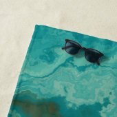Serviette De Plage Rust et Turquoise Abstrait (En situation)