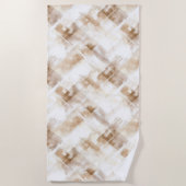 Serviette De Plage Rustic Cream Brown Stripes (Devant)