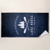 Serviette De Plage Rustic Lake House Boat (Devant)