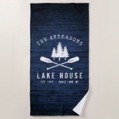 Serviette De Plage Rustic Lake House Boat (Devant)