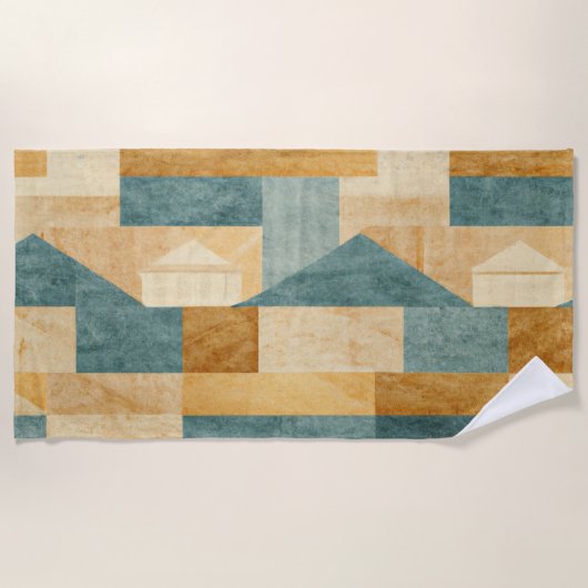 Serviette De Plage Rustique/Cabane/Chalet/Montagne (Devant)