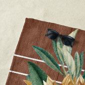 Serviette De Plage Rustique Pays Tournesol Jaune Bois Brown (En situation)