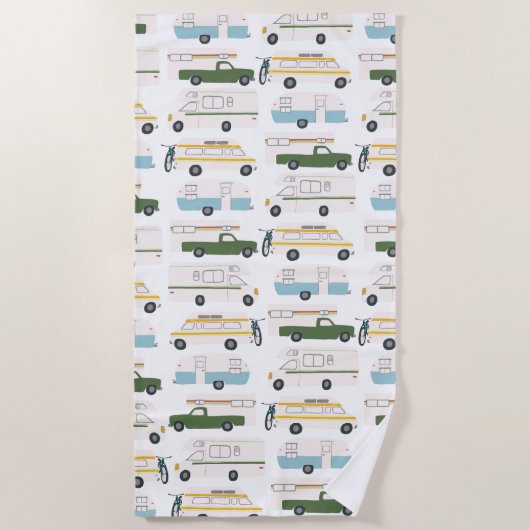 Serviette De Plage RV Campervan vanlife Motorhome Trailer PERSONNALIS (Devant)