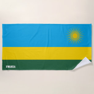 Serviette De Plage Rwanda Drapeau splendide patriotique