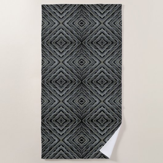 Serviette De Plage Rythme pulsif Art Abstrait moderne Illustration (Devant)