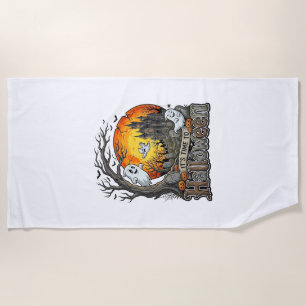 Serviette De Plage Sa Maison Hantée Halloween Cimetière Effrayant