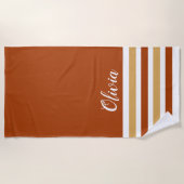 Serviette De Plage Sable Brown Personnalisé Et Blancs (Devant)