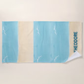 Serviette De Plage Sable de plage aqua (Devant)