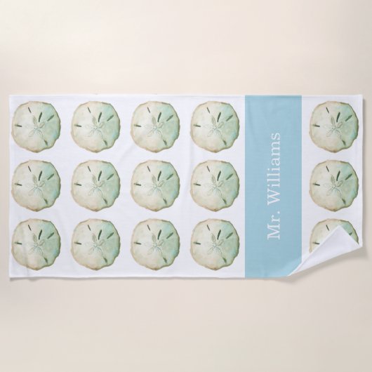 Serviette De Plage Sable Dollar Plage Personnalisé M Nom (Devant)