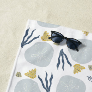 Serviette De Plage Sable Dollar Seashells Motif de plage